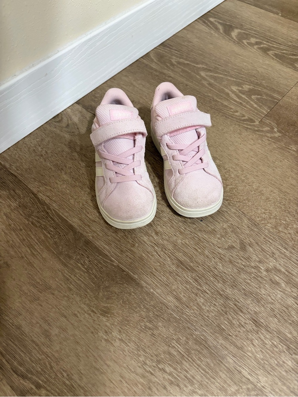 adidas Kids Light Pink Velcro & Lace Sneakers